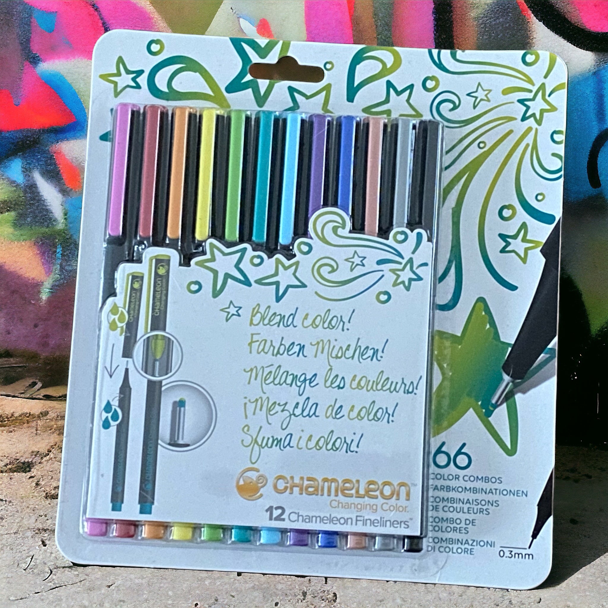 Fineliners markers. Chameleon