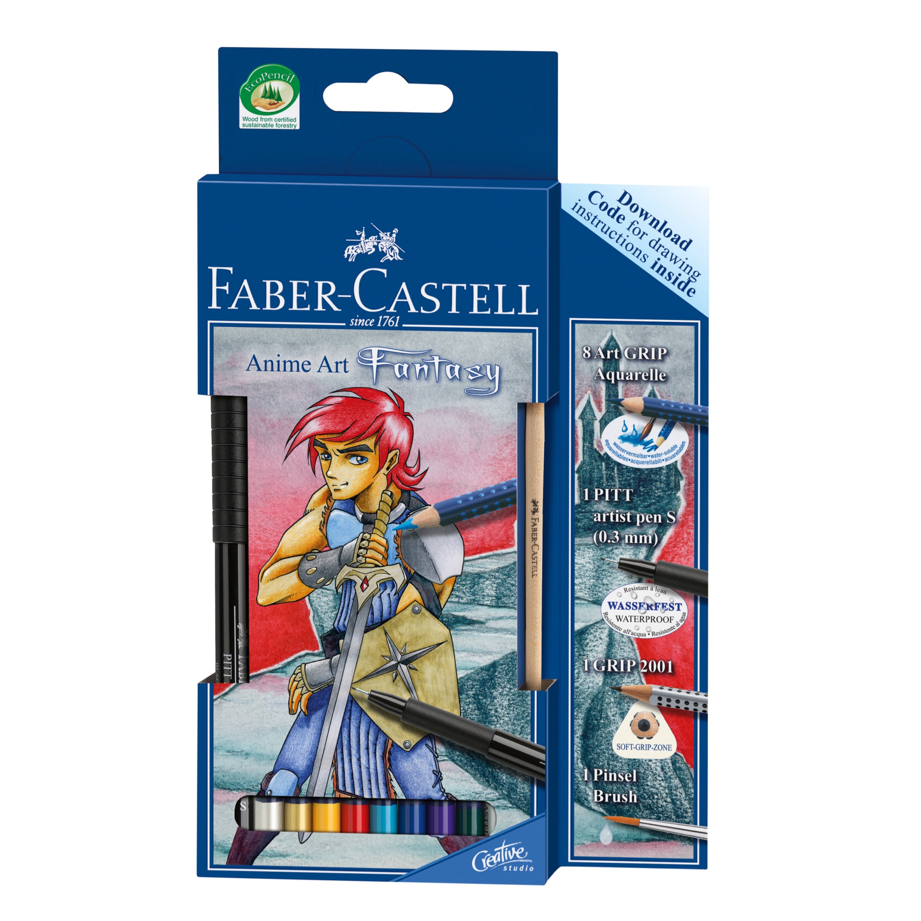 Estuche Lápices Art Grip Anime Fantasía. Faber-Cast