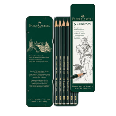 Estuche 6 ecolápices de grafito Castell 9000. Faber-Castell - Black Sheep Handmade
