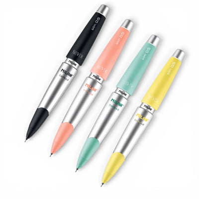 Portaminas MILAN CAPSULE Slim Silver 0,5 mm. Diseño compacto, escritura precisa