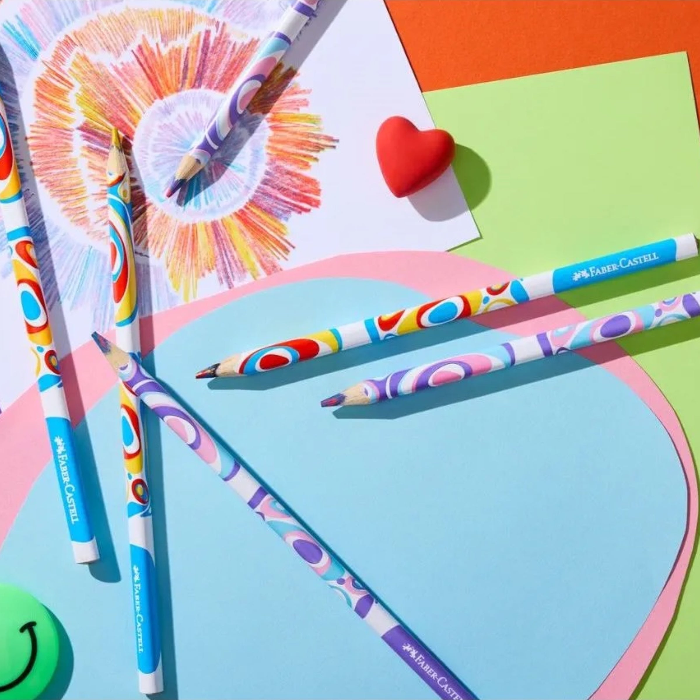 Lápiz Multicolor Fantasía Faber-Castell. Un lápiz que nunca dibuja dos veces igual