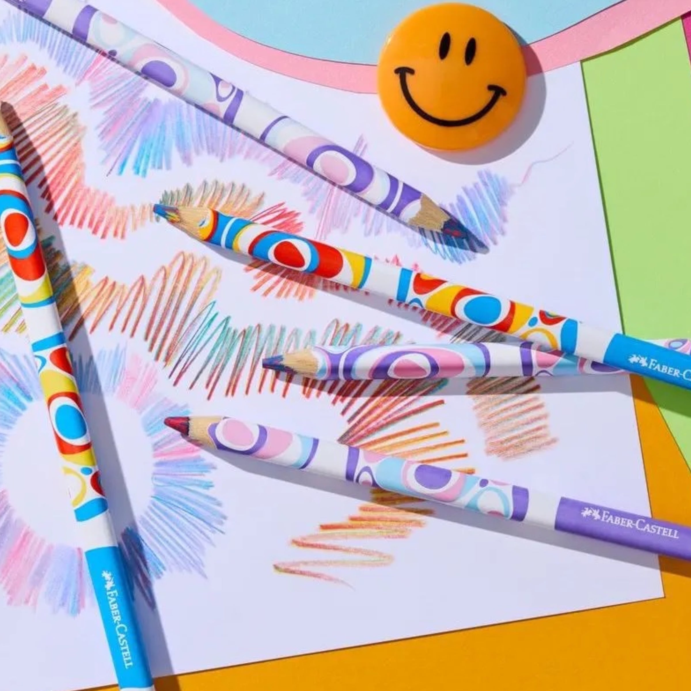 Lápiz Multicolor Fantasía Pastel Jumbo Faber-Castell. La creatividad en su versión más suave