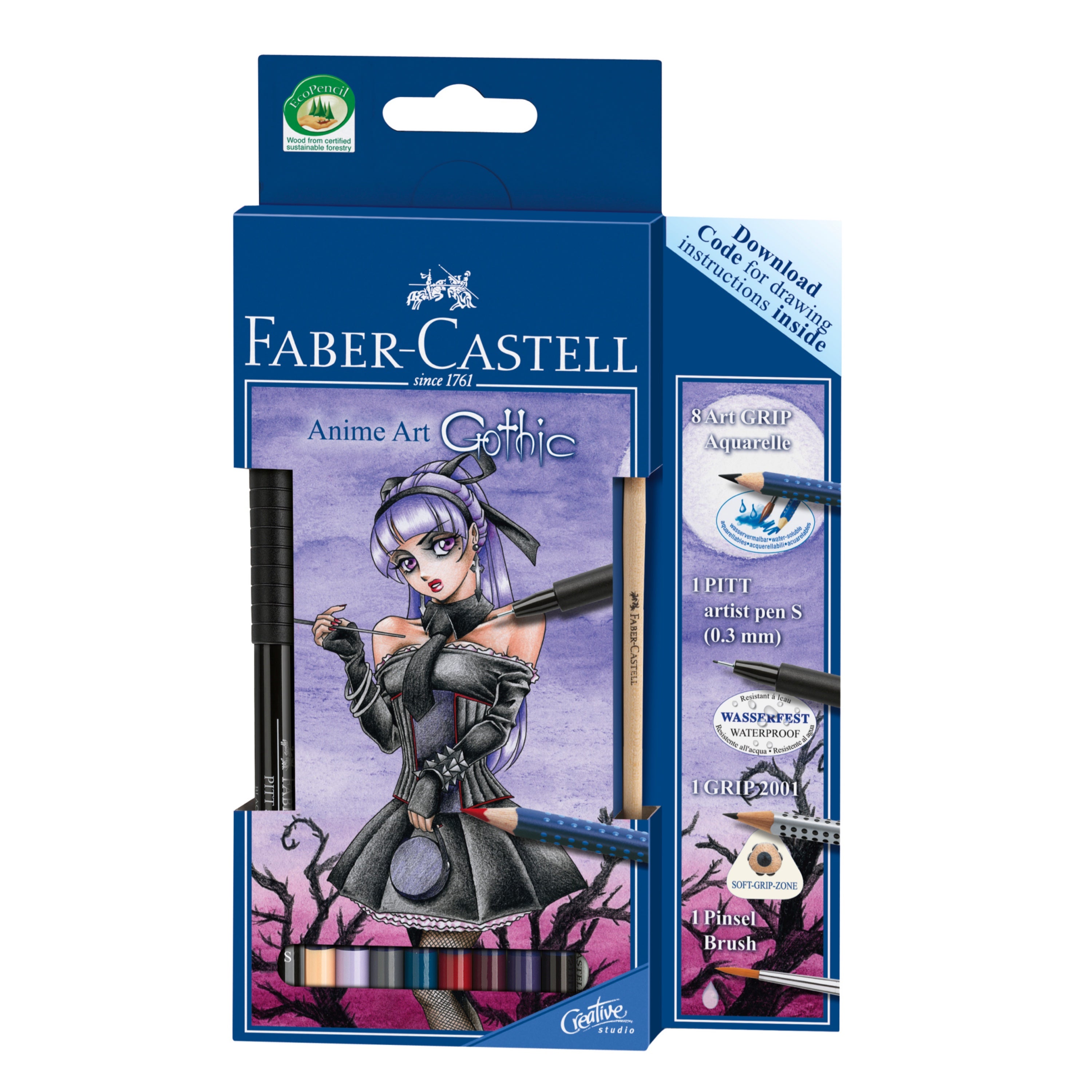 Estuche Lápices Art Grip Anime Gótico. Faber-Castell
