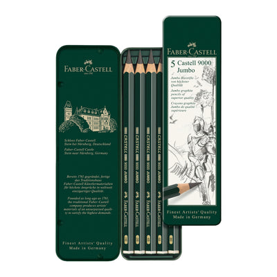 Estuche 5 ecolápices de grafito 9000 Jumbo. Faber-Castell - Black Sheep Handmade