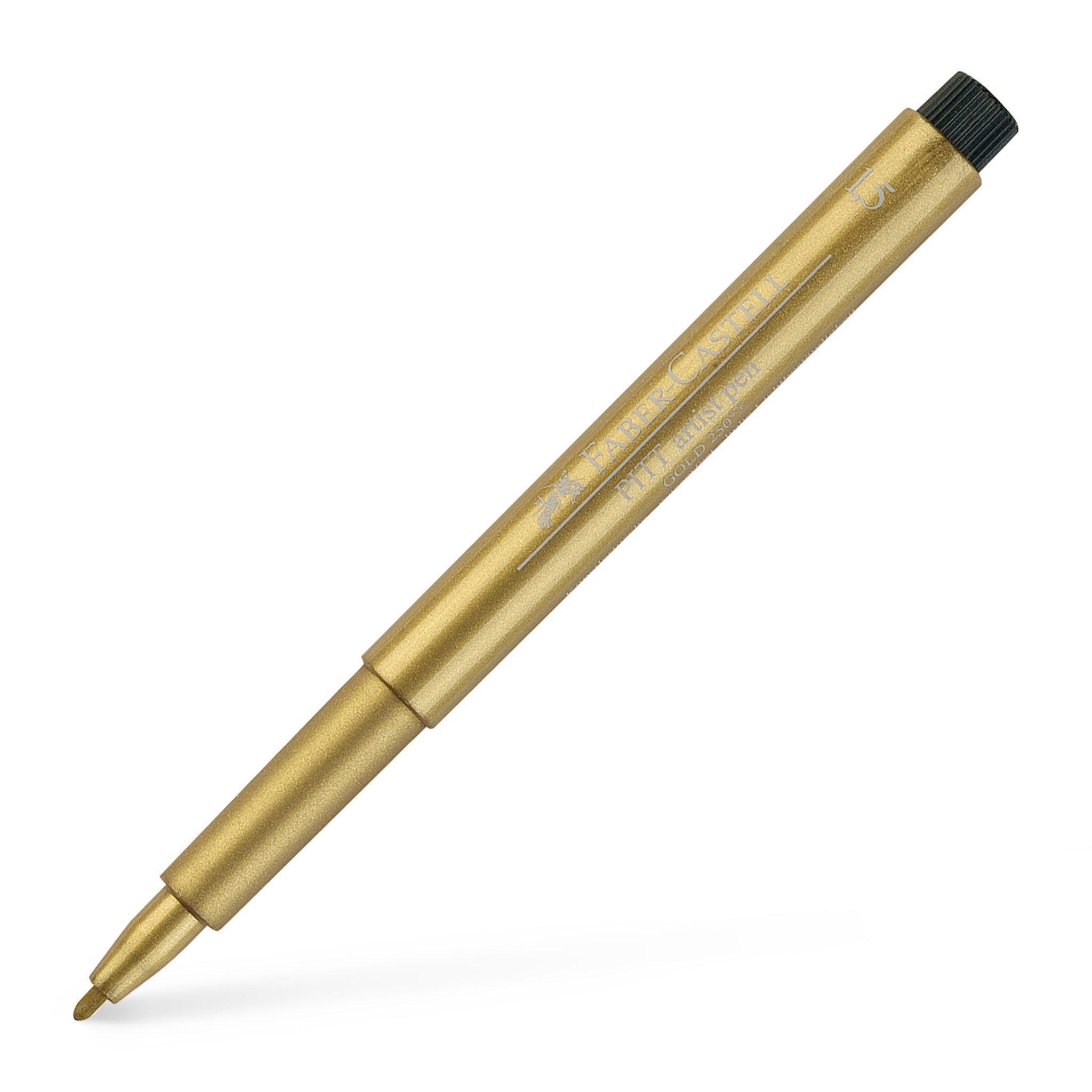 Rotulador Pitt Metallic, punta de fibra de 1,5mm. Oro. Faber-Castell