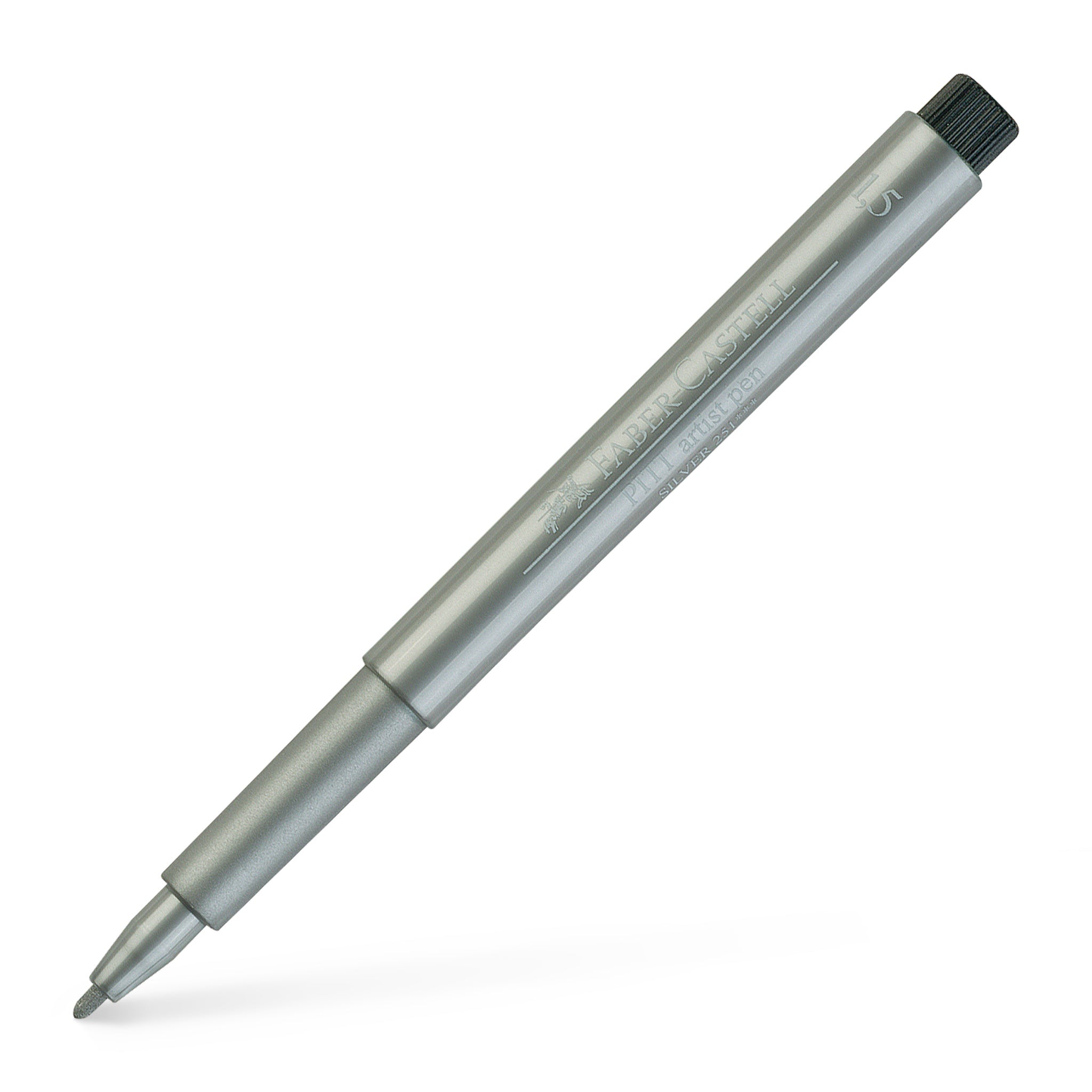 Rotulador Pitt Metallic, punta de fibra de 1,5mm. Plata. Faber-Castell