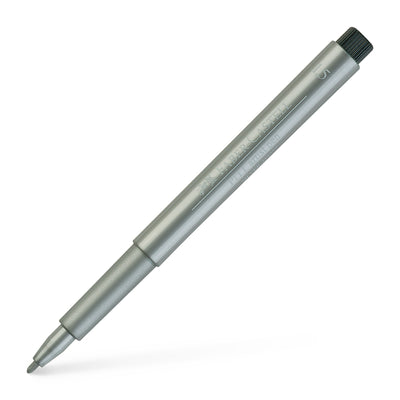 Rotulador Pitt Metallic, punta de fibra de 1,5mm. Plata. Faber-Castell - Black Sheep Handmade