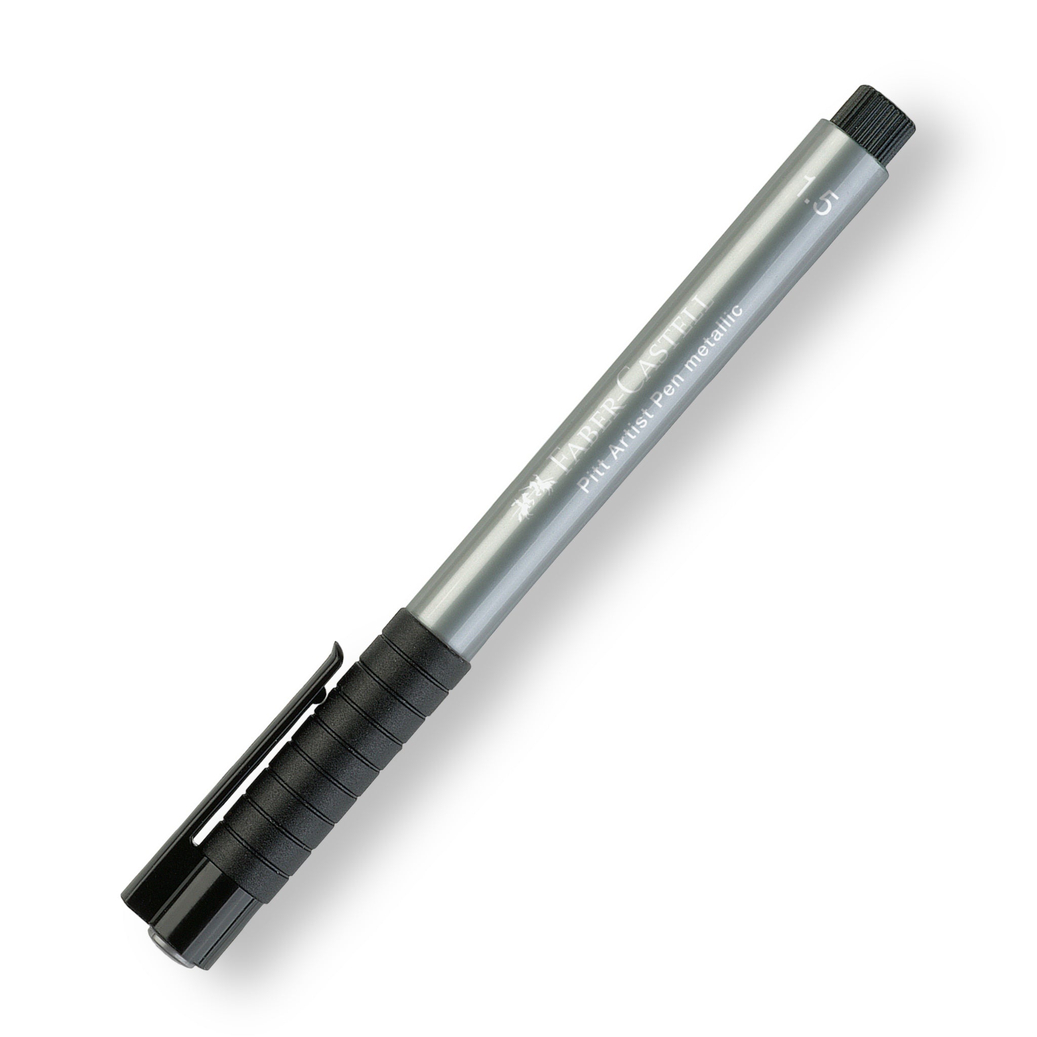 Rotulador Pitt Metallic, punta de fibra de 1,5mm. Plata. Faber-Castell