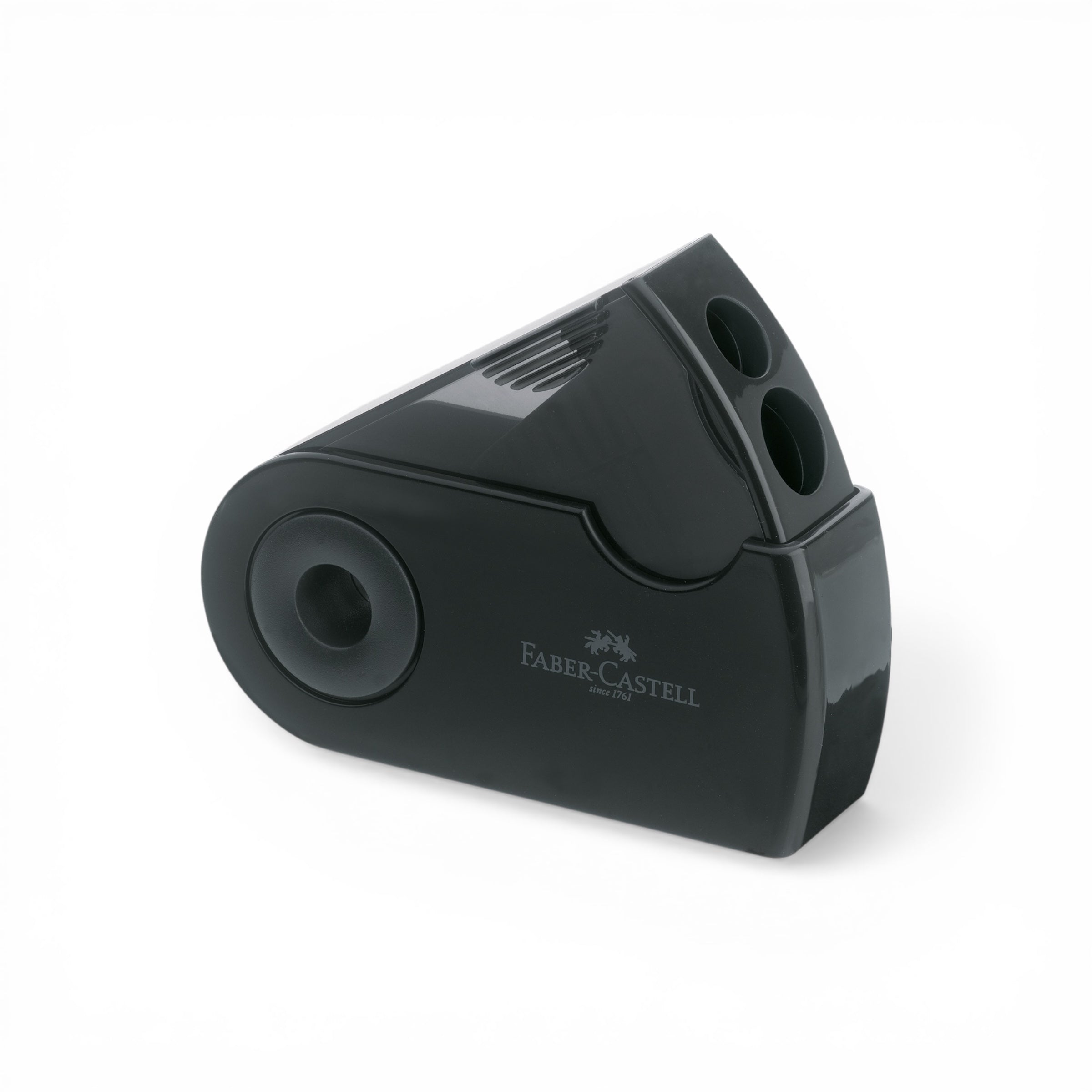 Sacapuntas doble con funda protectora y depósito. Negro. Faber-Castell - Black Sheep Handmade