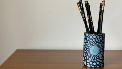 Pencil holder. Circles Collection. Black Sheep Handmade