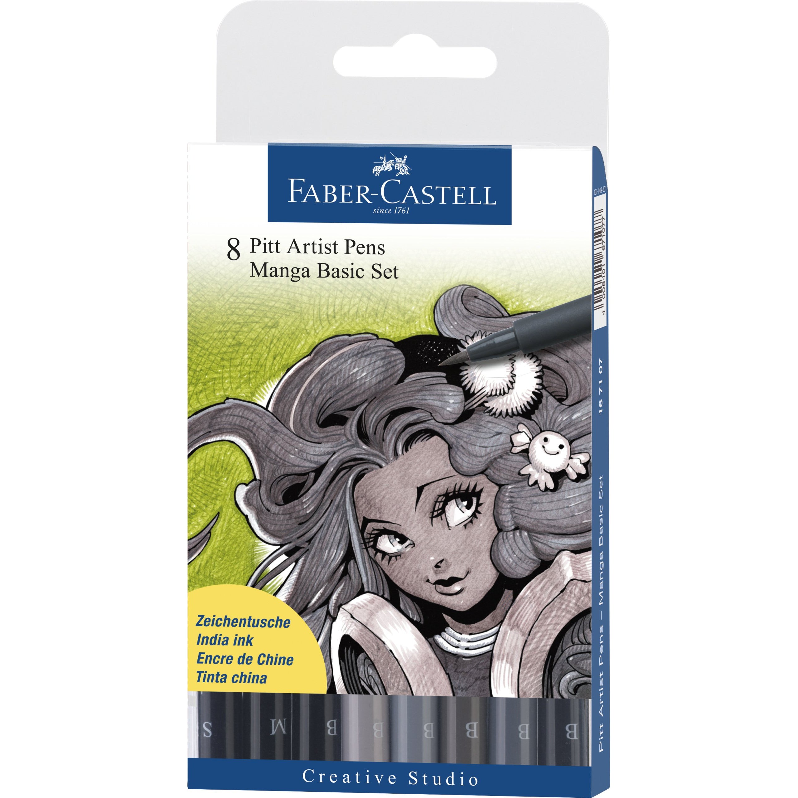 Caja 8 Rotuladores Pitt Artist Pen Manga Basic. Faber-Castell - Black Sheep Handmade