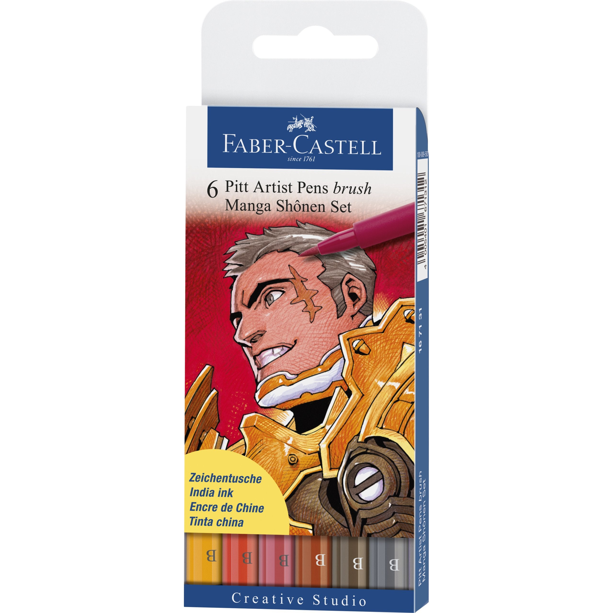 Caja 6 Rotuladores Pitt Artist Pen Manga Shonen. Faber-Castell - Black Sheep Handmade