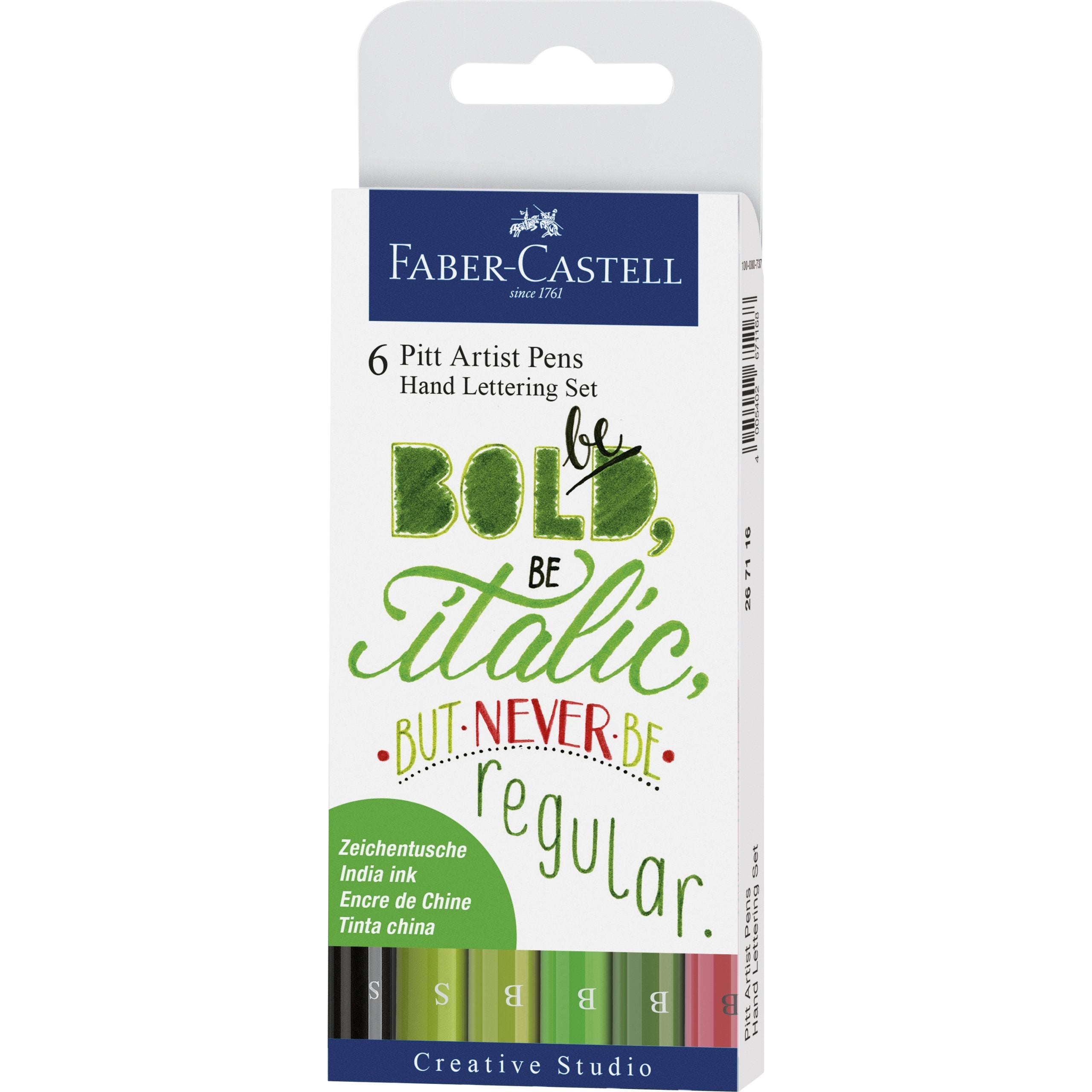 Estuche Hand Lettering con 6 rotuladores Pitt Artist Pen B. Faber-Castell - Black Sheep Handmade