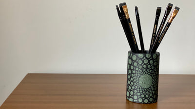 Pencil holder. Circles Collection. Black Sheep Handmade