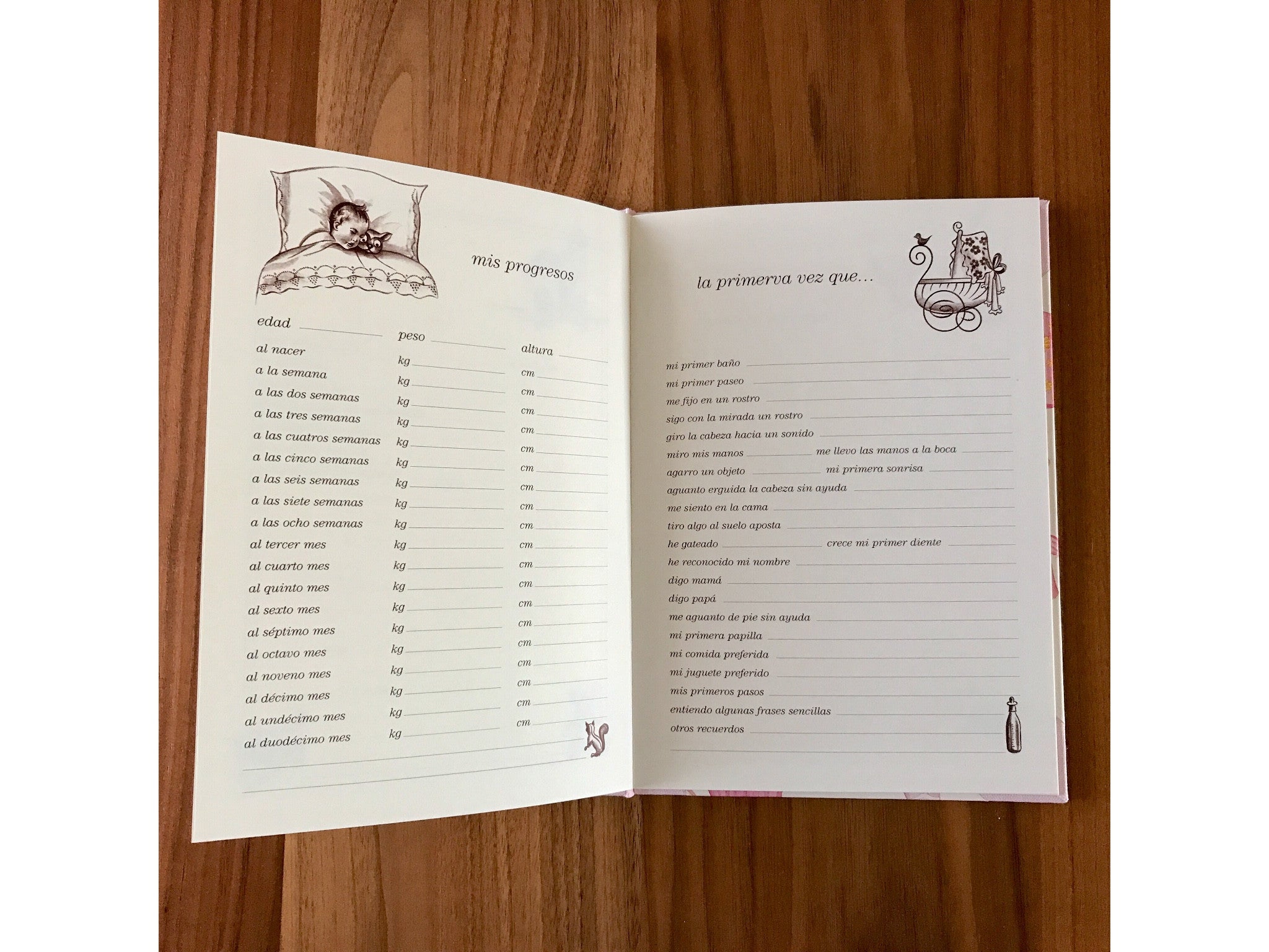 Diario del bebé animalitos - Black Sheep Handmade
