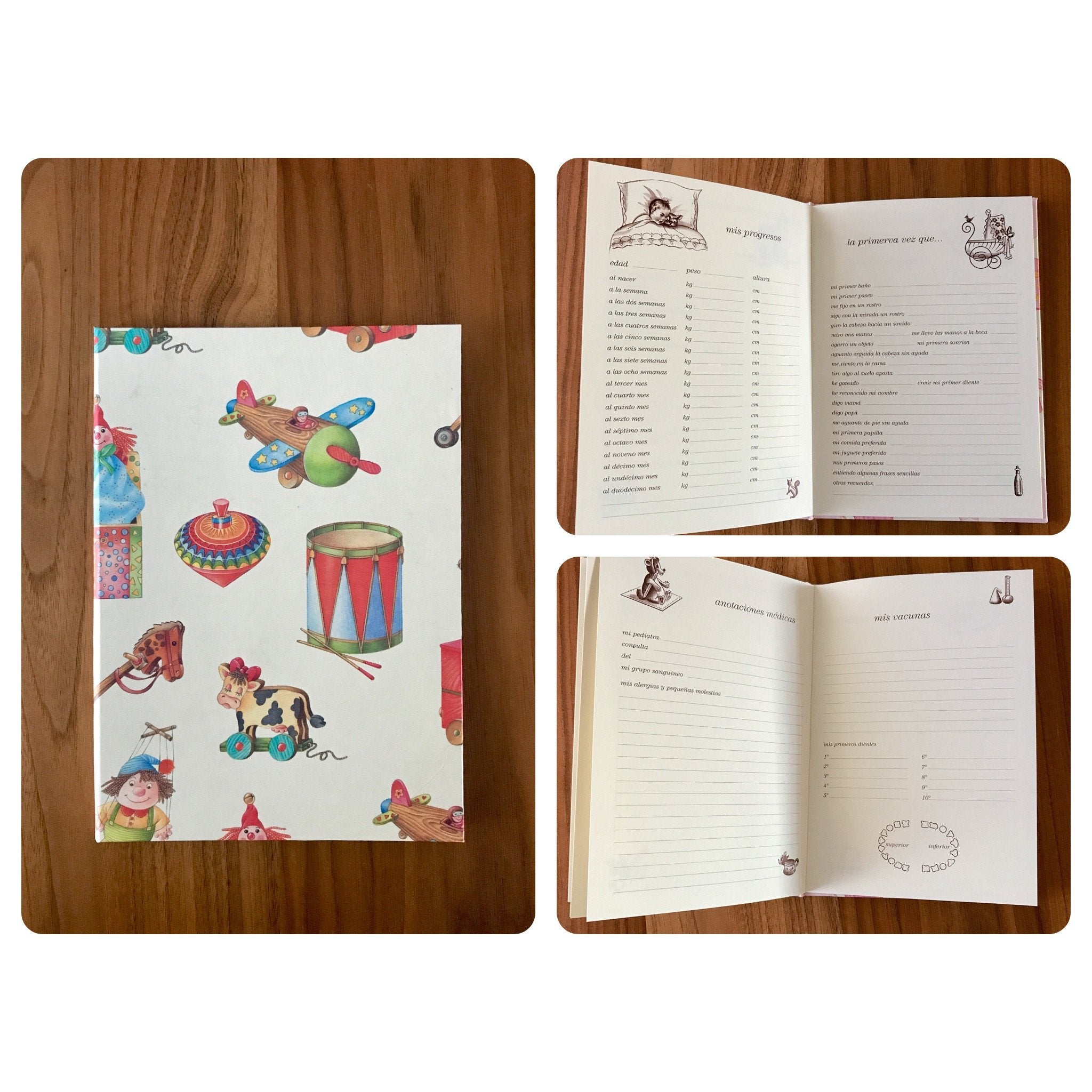 Diario del bebé juguetes - Black Sheep Handmade