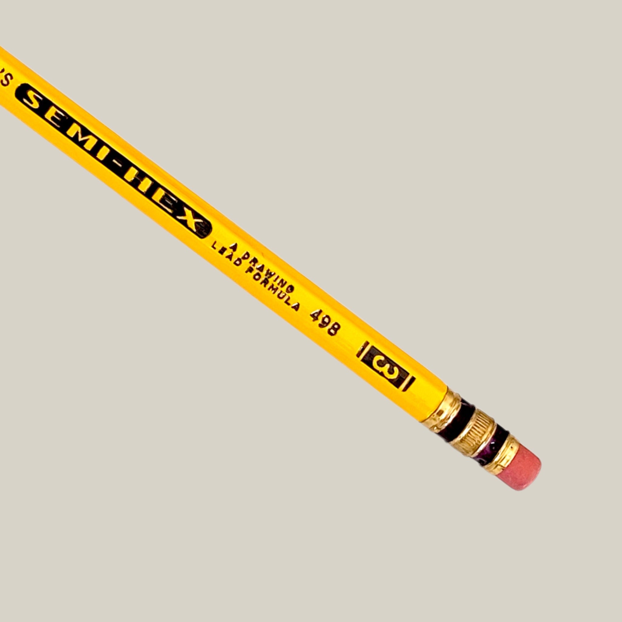 Lápiz Semi-Hex 498. N3. 2 Férulas. Vintage. General Pencil Co.