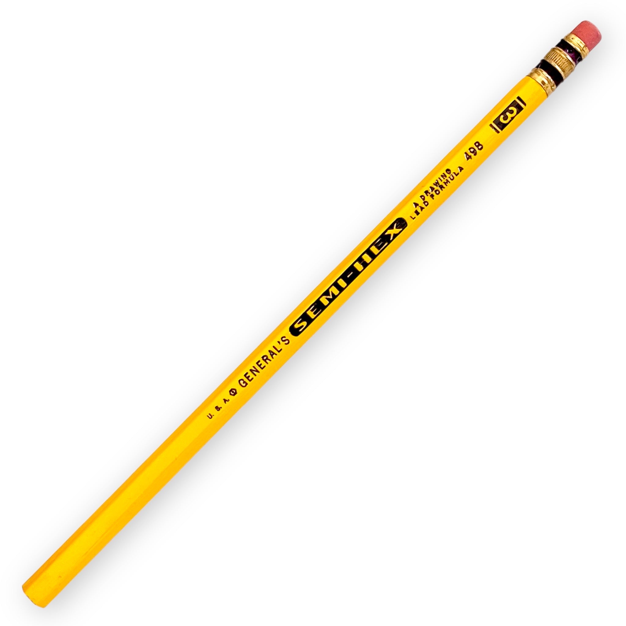 Lápiz Semi-Hex 498. N3. 2 Férulas. Vintage. General Pencil Co.