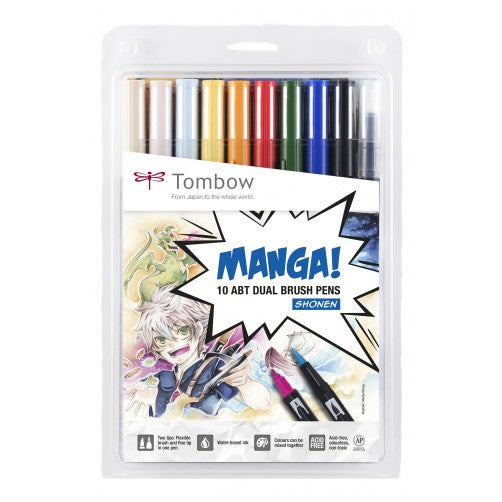 Estuche Dual Brush MANAGA SHONEN. Tombow en Black Sheep Handmade